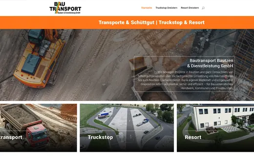 Website für bautransport-bautzen.de, gestaltet von ANKERHELD