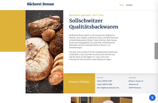 Website für bresan-backwaren.info, gestaltet von ANKERHELD