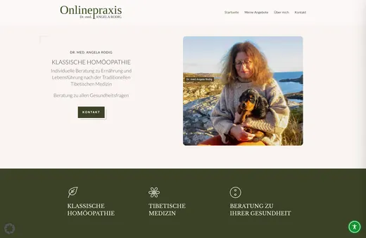 Website für onlinepraxis-rodig.de, gestaltet von ANKERHELD