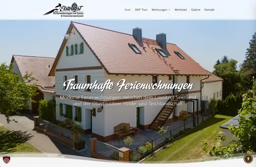 Website für elsternest-lausitz.de, gestaltet von ANKERHELD