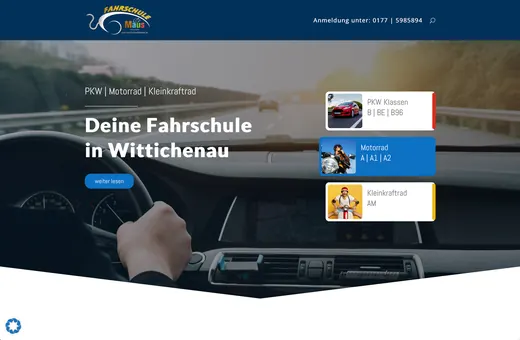 Website für fahrschule-wittichenau.de, gestaltet von ANKERHELD