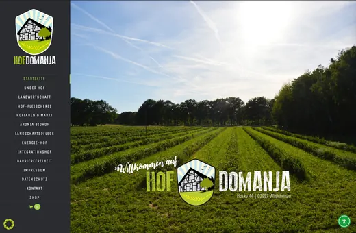 Website für hof-domanja.de, gestaltet von ANKERHELD