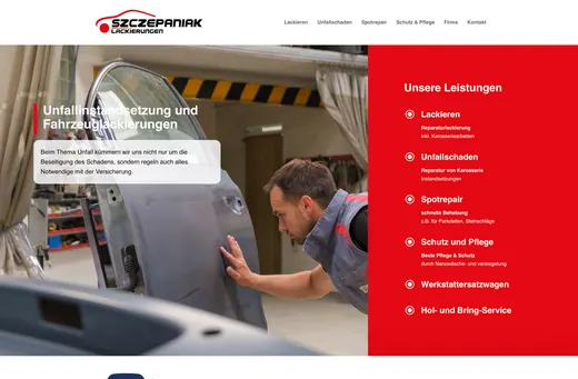 Website für lackiererei-wittichenau.de, gestaltet von ANKERHELD