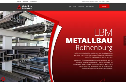 Website für metallbau-rothenburg.de, gestaltet von ANKERHELD