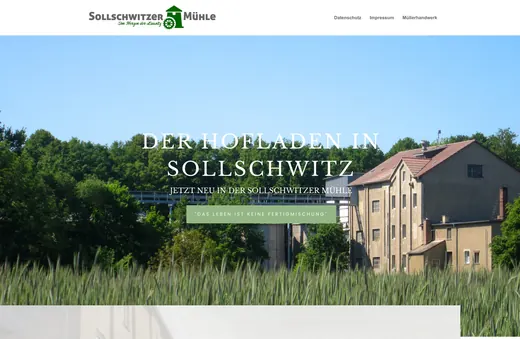Website für sollschwitzer-mühle.de, gestaltet von ANKERHELD