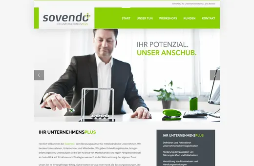 Website für sovendo.de, gestaltet von ANKERHELD