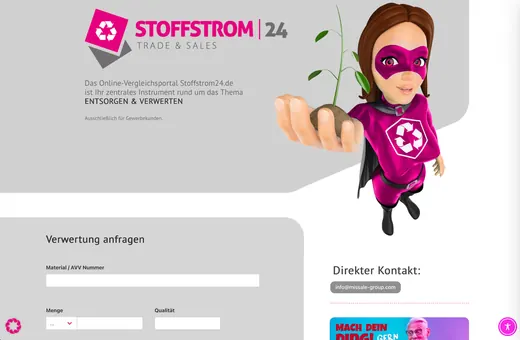 Website für stoffstrom24.de, gestaltet von ANKERHELD
