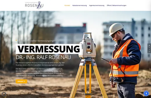 Website für vermessungsbuero-rosenau.de, gestaltet von ANKERHELD