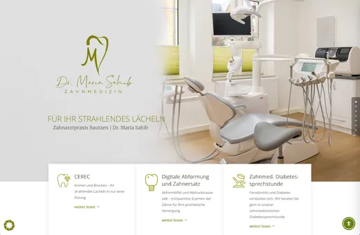 Website für bautzen-zahnarztpraxis.de, gestaltet von ANKERHELD